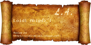Loidl Abigél névjegykártya